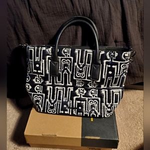 Desigual Black and White Robots Shopping Bag